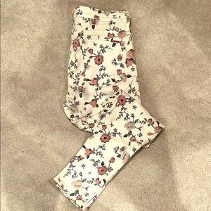 Hudson White Floral Print Jeans - Size 31